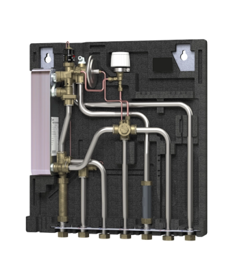 Węzły cieplne Evoflat Fss 1.W/Bypass, W/1 Cw Meter, W/O Epp Front Danfoss 145B0000