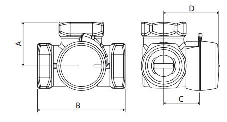 Zawór obrotowy regulacyjny HRB 3 DN15 PN10 Danfoss 065B2220