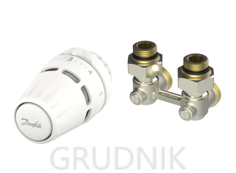 Zestaw termostatyczny katowy skladajacy sie z cieczowej glowicy Regus ...