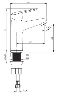 Boro Bateria umywalkowa stojąca Deante BMO_020M