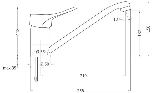 Vero Bateria zlewozmywakowa stojąca chrom Deante BOW_060M