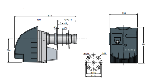 Palnik olejowy nadmuchowy m202/2s De Dietrich 88027314