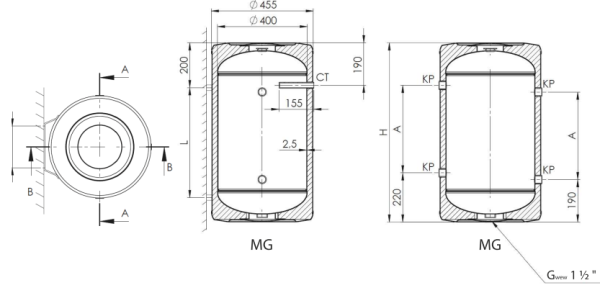 Zasobnik buforowy 150l btw150 De Dietrich 29048