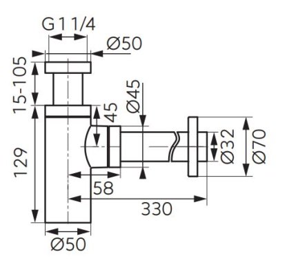 ROTONDO Syfon mosiężny G 5/4