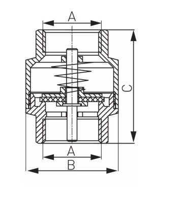 Zawór zwrotny z mosiężnym elementem zamykającym 3/4