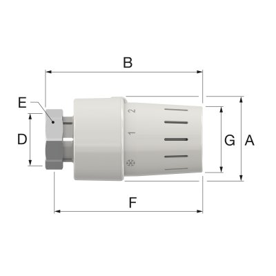 Głowica termostatyczna TC-S3 z przyłączem gwintowanym M30x1.5 biała z nastawą zera Flamco-Meibes F35340