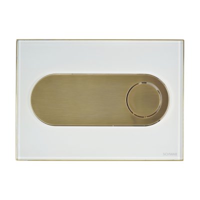 Przycisk spłukujący  CIRCLE GLASS szkło białe złoty do DUPLO 189 / 198 Schwab 675040