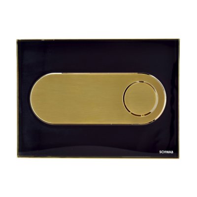Przycisk spłukujący  CIRCLE GLASS szkło czarne złoty do DUPLO 189 / 198 Schwab 675041