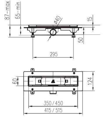 Odwodnienie liniowe P 450 mm STANDARD / CUSTOM Schwab 674720