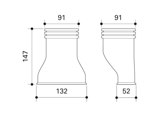 Przejściówka prosta profi-air tunnel 132x52 mm złączka dim. 90 Fränkische 78313225