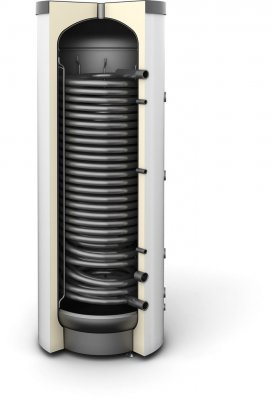 Zbiornik buforowy SG(B) czarny 250L stojący z wężownicą spiralną 3m2 poliuretan, skay Galmet 71-254100