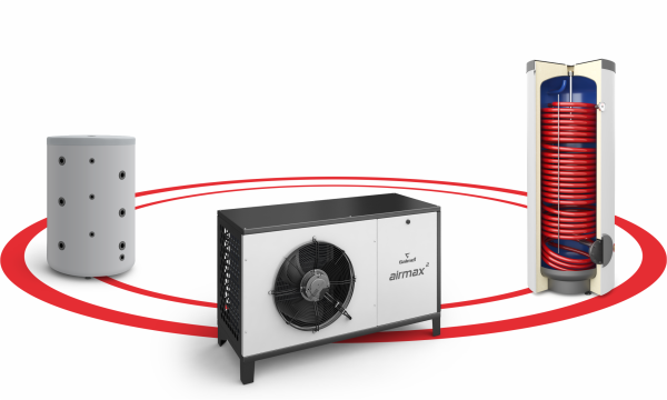 Pakiet: Pompa ciepła Airmax2 6GT R410A + zbiornik TOWER GRAND 200 l + bufor c.o. 200 l Galmet SG-000306