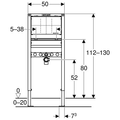 Element montażowy Geberit Duofix do umywalki dla baterii podtynkowej, H112-130 111.493.00.1
