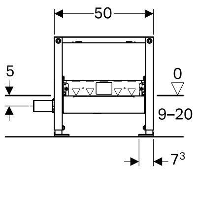 Element montażowy Geberit Duofix do natrysków z odpływem ściennym, h90, H50 111.591.00.1