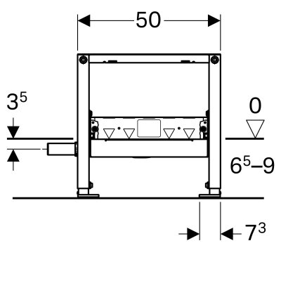 Element montażowy Geberit Duofix do natrysków z odpływem ściennym, h65, H50 111.593.00.1