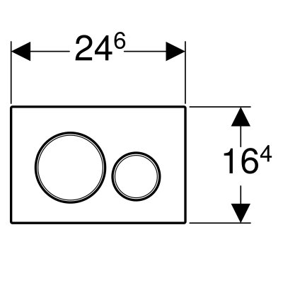 Przycisk uruchamiający Geberit Sigma20, przedni, chrom bł-chrom mat-chrom błyszczący 115.882.KH.1