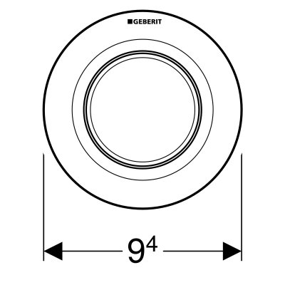 Pneumatyczny przycisk uruchamiający WC Geberit Typ 01, ręczny, podtynkowy, pojedynczy, chrom-mat 116.040.46.1