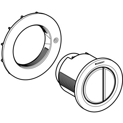 Pneumatyczny przycisk uruchamiający WC Geberit Typ 01, ręczny, meblowy, dwudzielny, chrom-mat 116.050.46.1