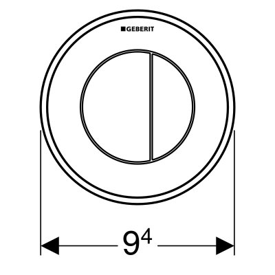 Pneumatyczny przycisk uruchamiający WC Geberit Typ 10, ręczny, podtynkowy, Sigma 8cm dwudzielny, chrom-chrom mat 116.056.KH.1