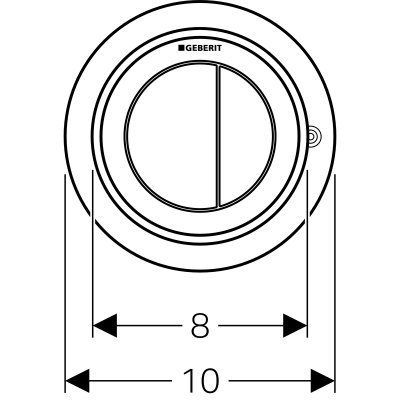 Pneumatyczny przycisk uruchamiający WC Geberit Typ 10, ręczny, meblowy dwudzielny, czarny-chrom 116.057.KM.1