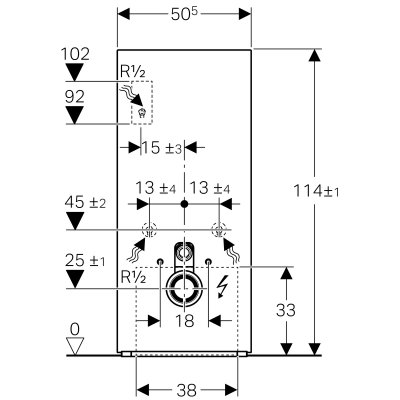 Moduł sanitarny Geberit Monolith Plus do WC wiszącego, H114, biały 131.231.SI.5