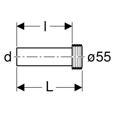 Króciec podłączeniowy dopływu do muszli wiszących, d45x55 Geberit 152.434.16.1