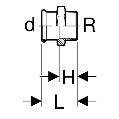 Złączka Geberit Mapress C-Stahl przejściowa z gw.zewn. d15-R½ 21703