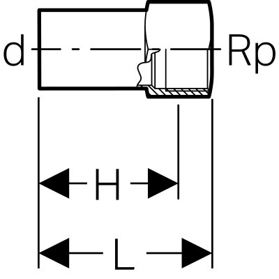 Redukcja Geberit Mapress C-Stahl z gwintem wewnętrznym d88,9-Rp1/2 21920