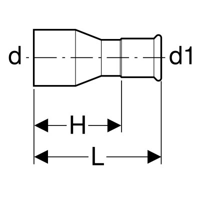 Redukcja Geberit Mapress C-Stahl d15-12 22301