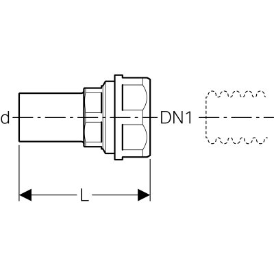 Złączka przejściowa do rur karbowanych d18-DN20 Geberit  22432