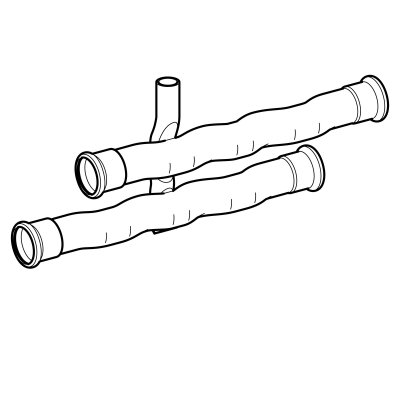 Trójnik krzyżakowy Geberit Mapress C-Stahl R-HE d15-15 23602