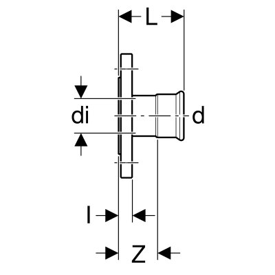 Kołnierz Geberit Mapress C-Stahl przejściowy PN10/16 d76,1 23759