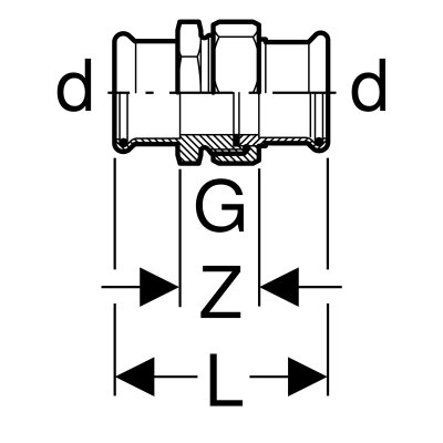 Śrubunek Geberit Mapress C-Stahl d12 25319