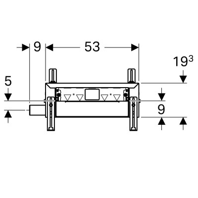 Element montażowy Geberit Kombifix do natrysków z odpływem ściennym, h90, H20 457.534.00.1