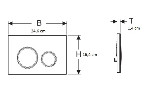Przycisk uruchamiający Geberit Sigma21, przedni, szkło, białe pierścienie, czarny chrom 115.651.SI.1