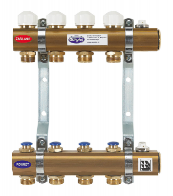 Rozdzielacz mosiężny z zaworami termostatycznymi i odcinającymi R ZT - ilość sekcji 13 Gorgiel 1041122565