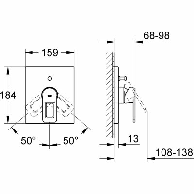 GROHE Quadra - jednouchwytowa bateria wannowa do ściennego montażu podtynkowego 19456000