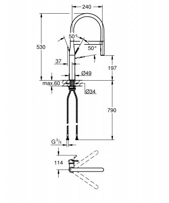 GROHE Essence - jednouchwytowa bateria zlewozmywakowa 30294000