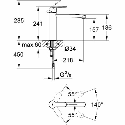 GROHE Eurostyle Cosmopolitan - jednouchwytowa bateria zlewozmywakowa 31124002