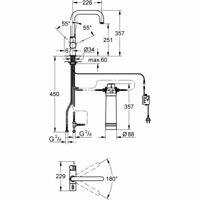 GROHE Blue Pure - zestaw startowy z baterią filtrującą wodę 31299DC1