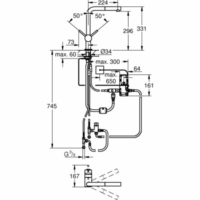 GROHE Minta Touch - jednouchwytowa bateria zlewozmywakowa 31360001