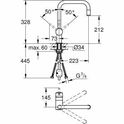 GROHE Minta - jednouchwytowa bateria zlewozmywakowa 32067000