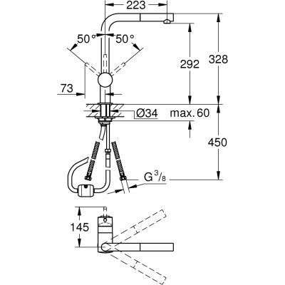 GROHE Minta - jednouchwytowa bateria zlewozmywakowa 32168000