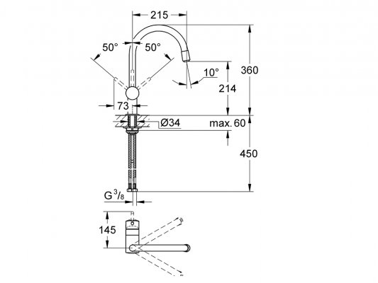 GROHE Minta - jednouchytowa bateria zlewozmywakowa 32918000