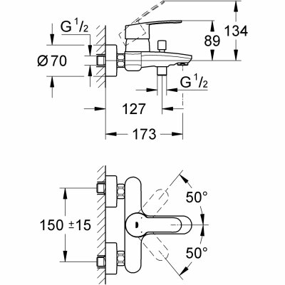 GROHE Eurostyle Cosmopolitan - jednouchwytowa bateria wannowa 33591002