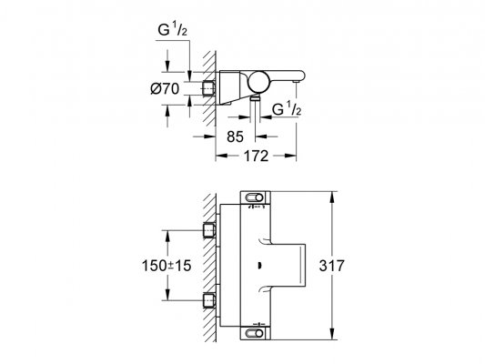 GROHE Grohtherm 2000 - termostatyczna bateria wannowa 34464001