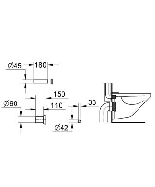 GROHE - zestaw odpływowy do WC 37311K00