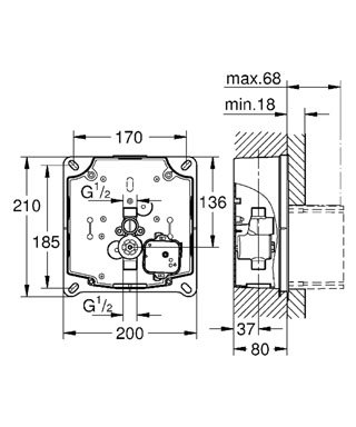 GROHE Rapido U - zestaw instalacyjny do pisuaru 37338000