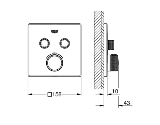 Bateria termostatyczna do obsługi dwóch wyjść wody Grohtherm Smartcontrol Grohe 29124GN0