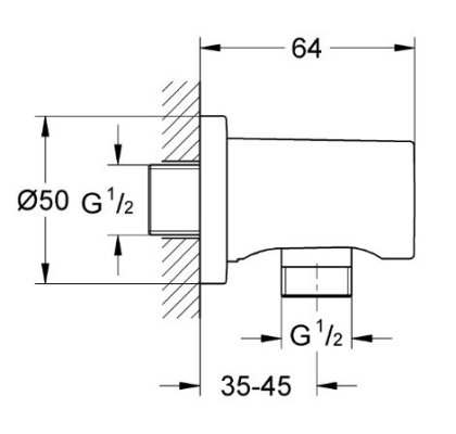 GROHE Rainshower - Kolano przyłączeniowe ścienne DN15 27057AL0